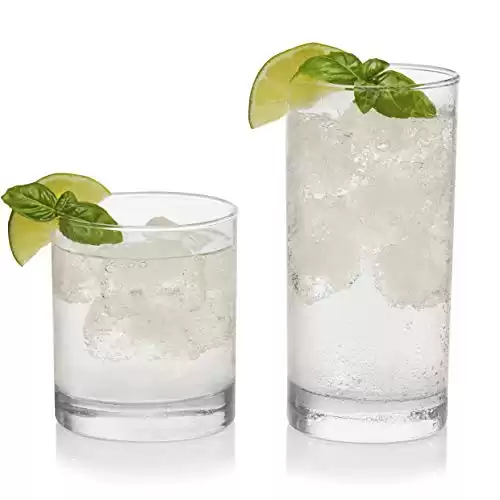 Tumbler and Rocks Glasses - Set of 16